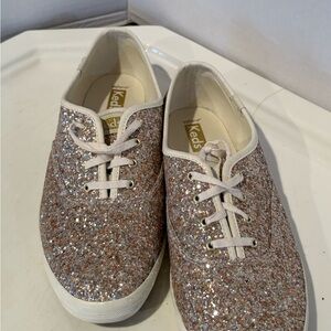 Keds Women's Sparkle Sneakers - Silver and Cream